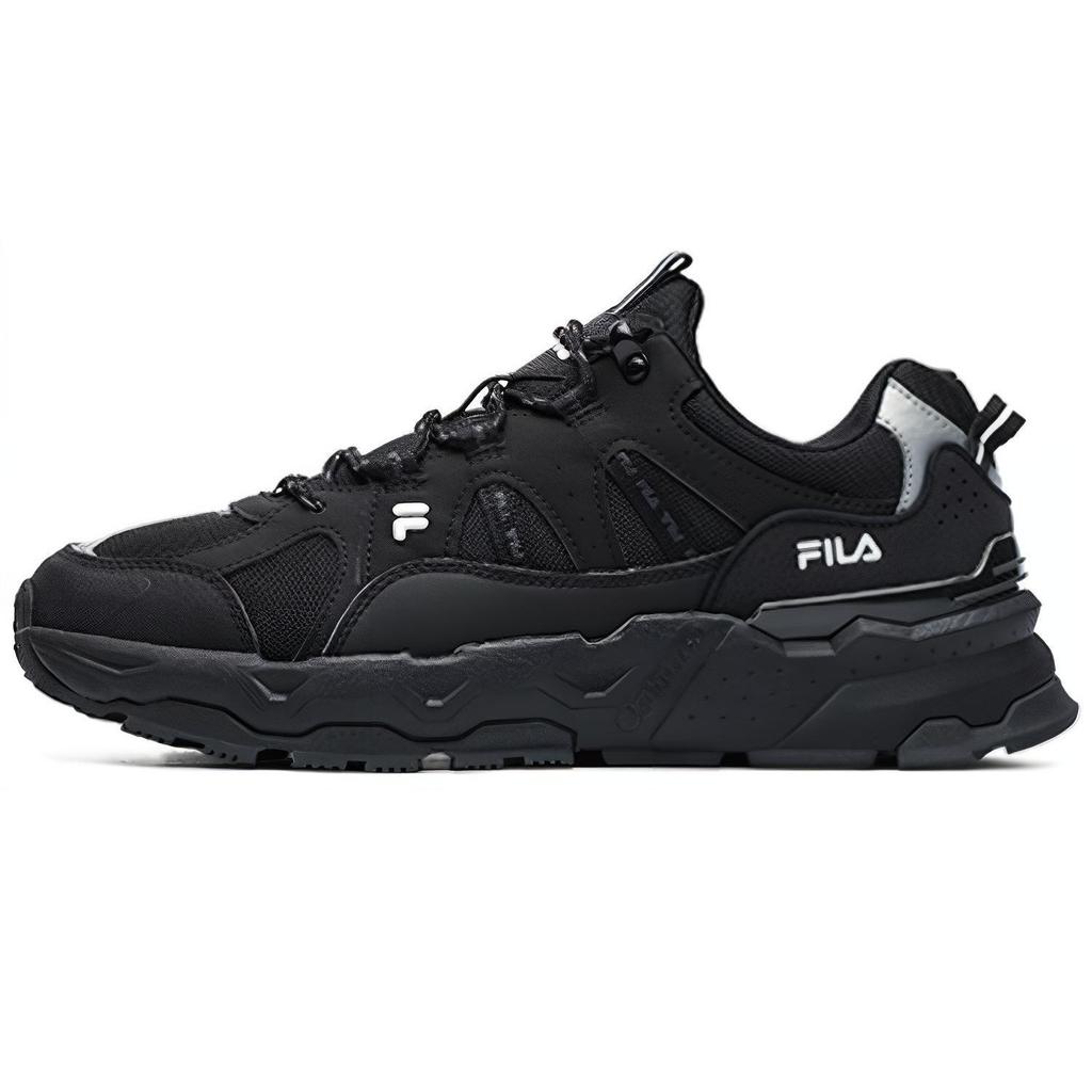 FILA Heritage Stream Retro Fabric Synthetic Leather Low-Top Training Running Shoes Women sneaker Black F12W144127FBK