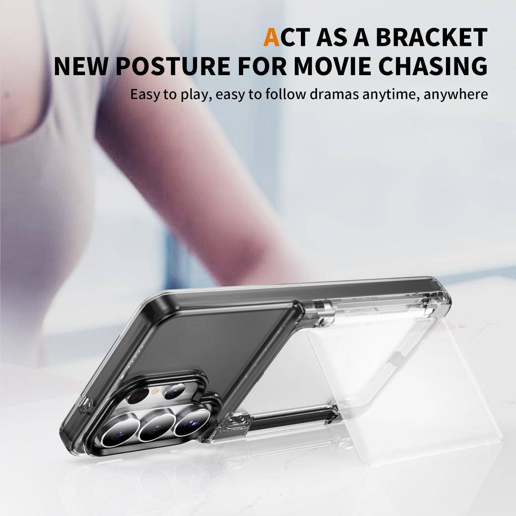 Case for Samsung S26 S25 S24 S23 S22 Ultra Transparent Card Holder Protective Case Full Coverage Plain Shock Proof Anti-Scratch