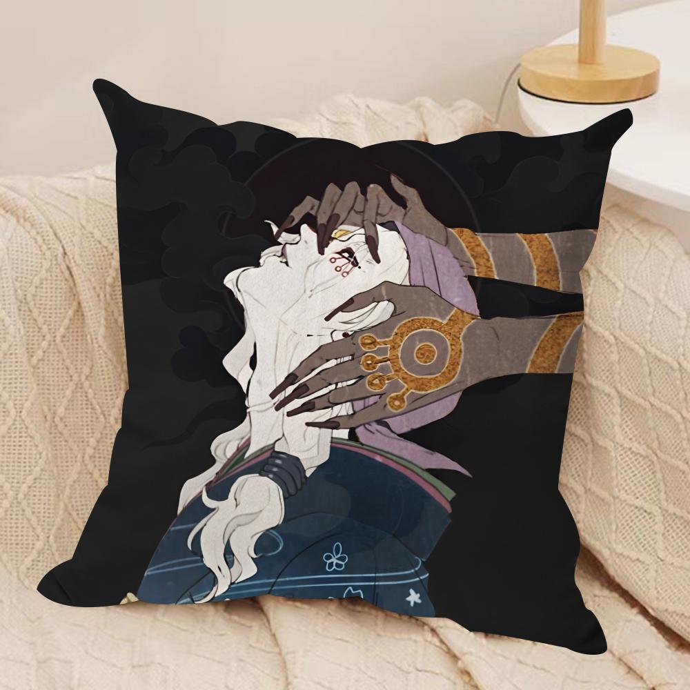 Anime Ukiyo-e Style M-Mononoke Cushion Cover Soft Plush Fabric Double-Sided Printed Cushion Covers for All Seasons Home Decor