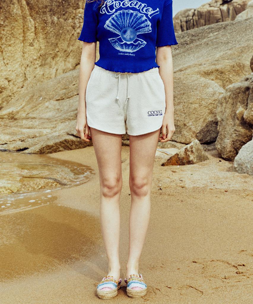 COCANCL Beach Towel Shorts/White