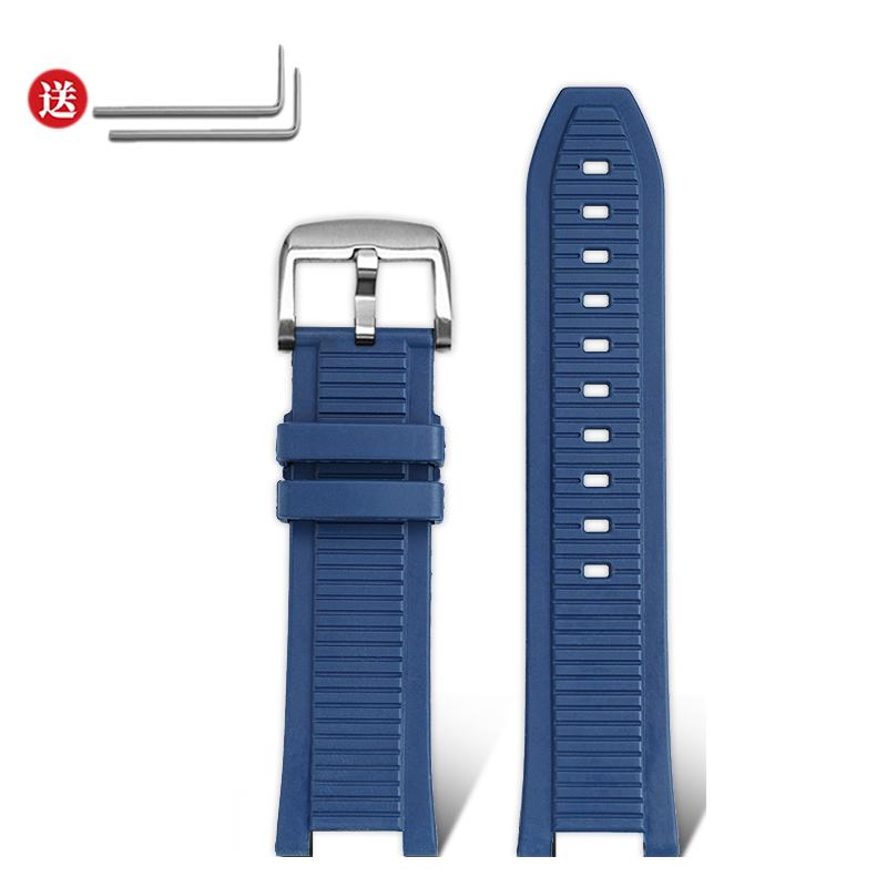 High Quality Rubber Watch Strap For TISSOT 1853 T141 Series T141.417A Silicone Strap Concave Design 24mm Waterproof Wristband