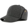 HT5009 Baseball Cap New Autumn Winter Caps for Men Thick Warm Snow Ski Earflap Cap Fleece Lined Wool Baseball Hat Father Dad Hat