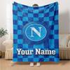 Name Custom SSC Napoli Logo Print Flannel Blanket High Quality Warm Comfortable Cover for All Seasons Perfect for Gifts Home Decor