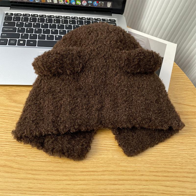 Bear Ears Hat for Women Autumn and Winter Cartoon Cute Ear Protection Hat Warm Pullover Woolen Hat Japanese Versatile Knitted Hat