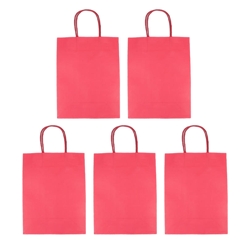 

Colorful Cookie Paper Bag Gift Cloth Surprise 5pcs Bags Birthday Wedding Party Decoration With Handle For Friend Children Kids Expand length-27 cm червоний