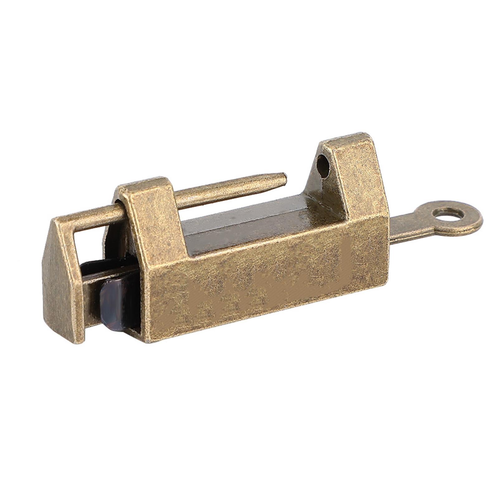 

Vintage Chinese Style Mini Copper Padlock Horizontal Lock for Jewelry Box