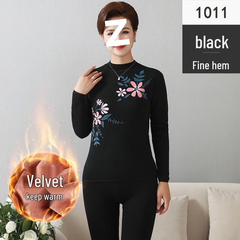 

Women s Warm Fleece Set for Mid-Aged and Elderly: Cozy Winter Underwear for Mothers and Grandmothers L