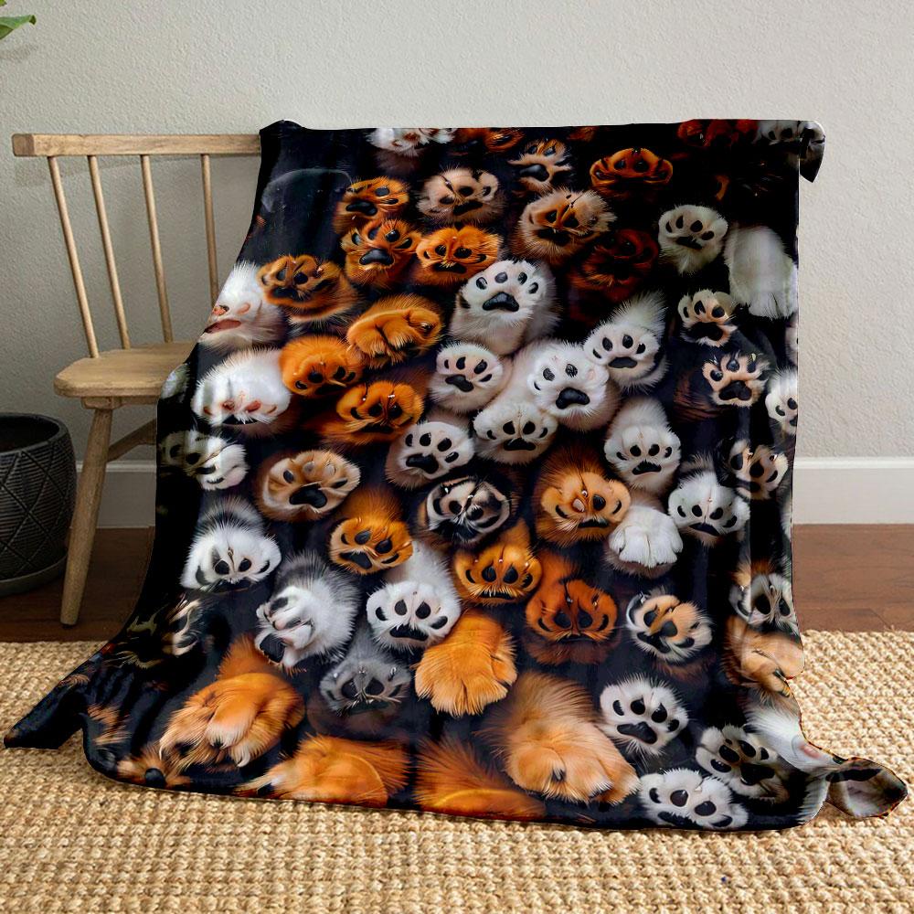 

Adorable Cat Paw Pattern Blanket bedroom Blanket for Livingroom Couch lunch break Soft throw for Friend s festival Gift 80cm x 120cm
