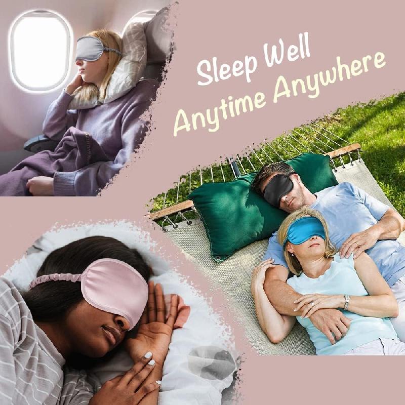 1/2pcs Silk Sleep Masks Double-Sided Breathable Eye Covers for Nighttime Travel Flights Naps Comfortable Blackout Eye Mask Set