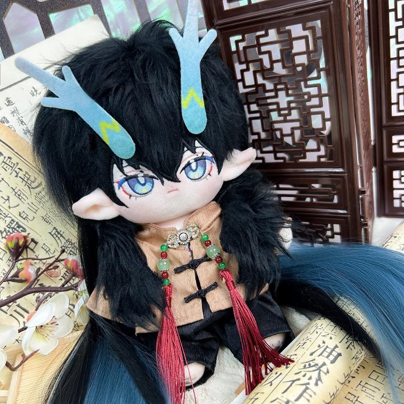Bambola di cotone carina Dan Heng Imbibitor Lunae di Genshin Impact 20cm Merchandising per fan del gioco Figura peluche con corna di drago Abito retrò cinese Regalo da collezione