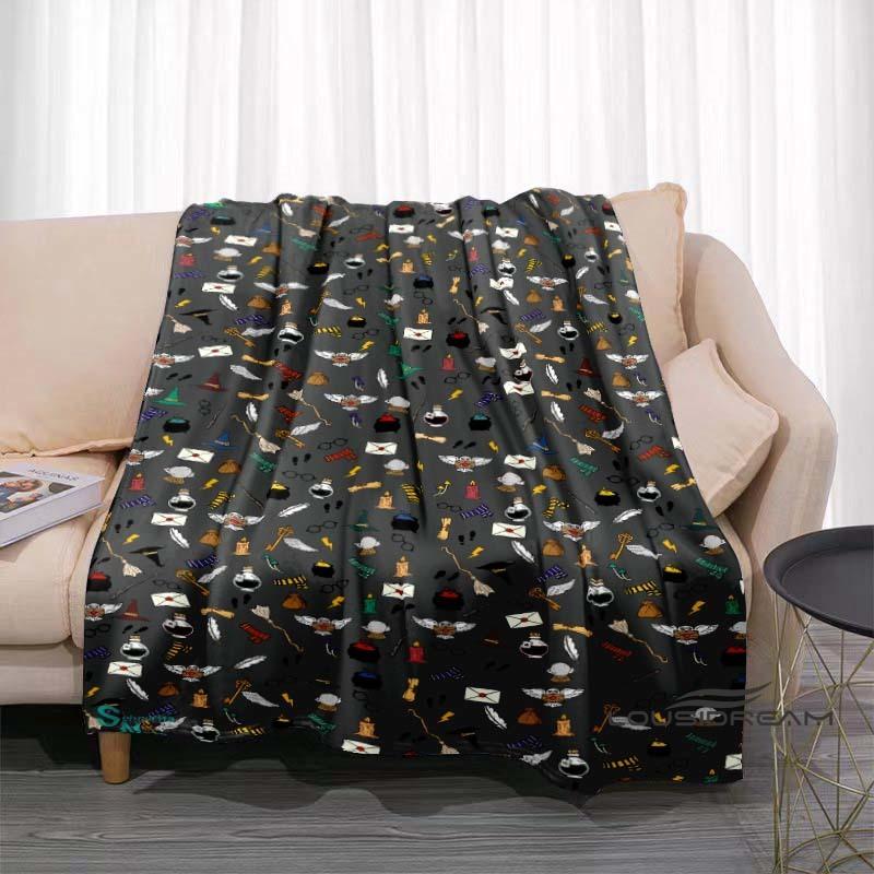 Fantasy-Abenteuerfilm-Thema 3D-gedruckte Decke Harry Potter Warm Gemütlich Flanell-Überwurf Geeignet für Schlafzimmer Sofas Betten