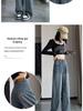 Autumn 2023 Retro High Waist Wide Leg Jeans - Petite, Slimming, Floor-Length Fit for Women
