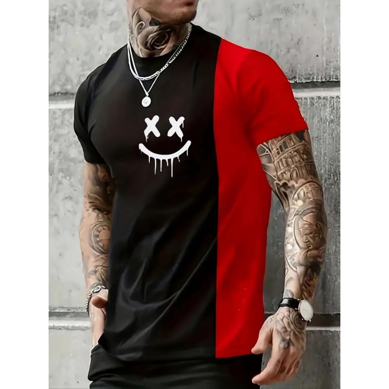 T-shirt a maniche corte casual estiva da uomo giovane alla moda sportiva stampata larga europea-americana