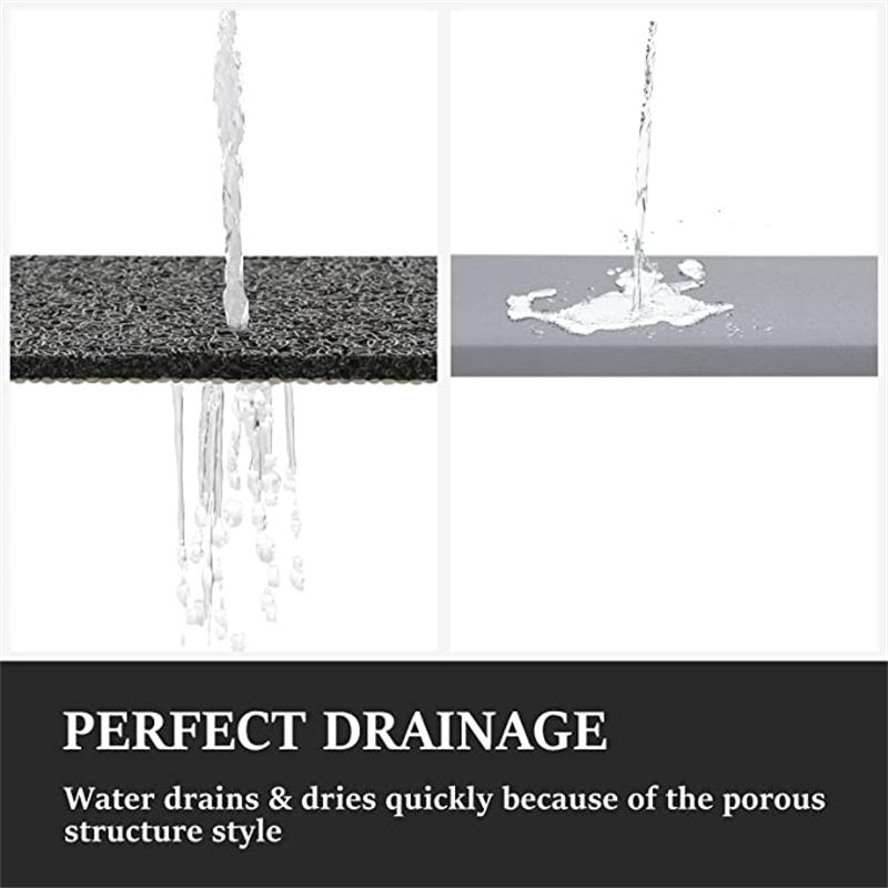 Shower Mat Bathtub Mat Non-Slip Bath Mat with Drain Quick Drying PVC Loofah Bathmat for Tub Shower Bathroom