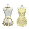 Heart-Shaped Pocket Cooking Apron Plain Design Short Waitress Apron  Home Use