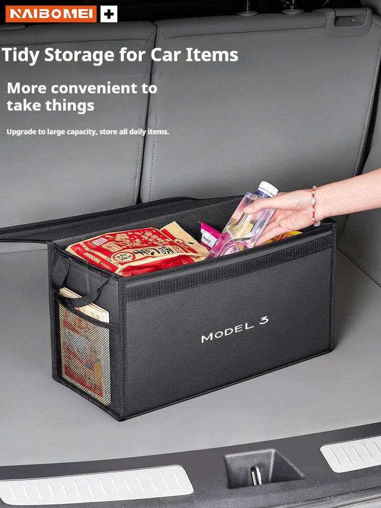 Car Trunk Foldable Storage Box Multi-Purpose Storage Organizer Bag Large-Capacity Stowing Tidying Bag For Tesla Model 3