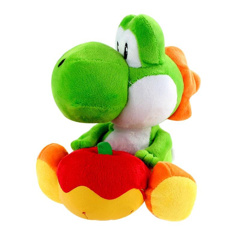

Green Dinosaur Plush Holding Apple - Adorable Yoshi Style Stuffed Toy, Perfect Cuddly Birthday Gift & Decor 20cm зелёный