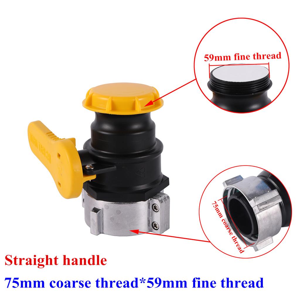 75mm IBC Tote Adapter Heavy Duty S75X60 Coarse Thread Ball Valve Connector IBC Tank Coarse Thread Adapter Ball Cap Valve