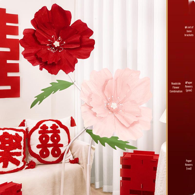 3D Double Happiness Wedding and Engagement Floor Ornament Set