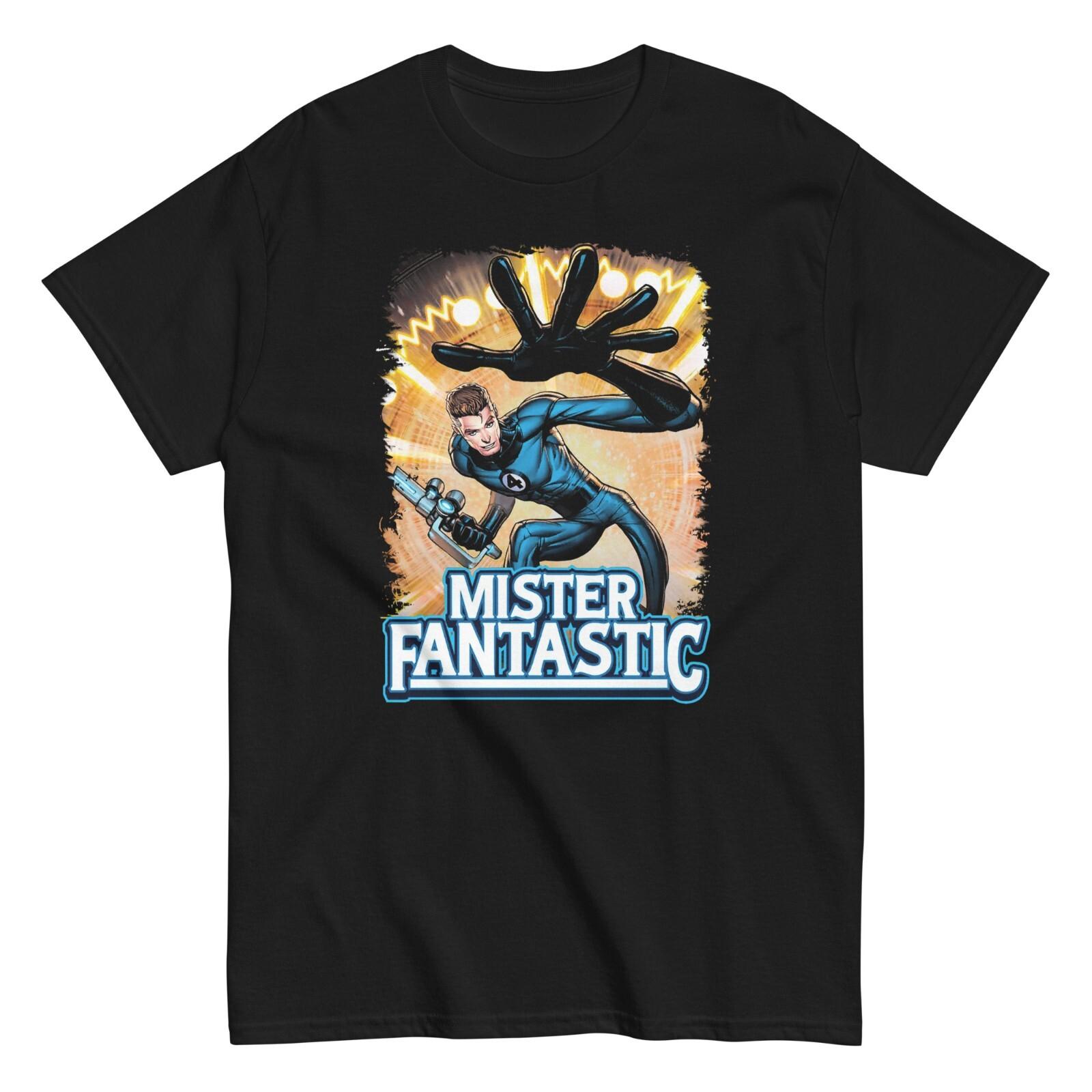 26 Mister Fantastic Animated T Shirt Mens Licensed Marvel Comic Four X-Men Black Unisex T-Shirt XXL