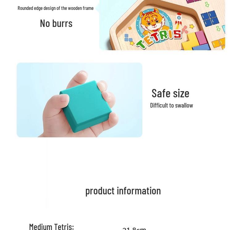 Tetris Building Blocks Puzzle: Educational Brain Training Toy for Kids Ages 3-6