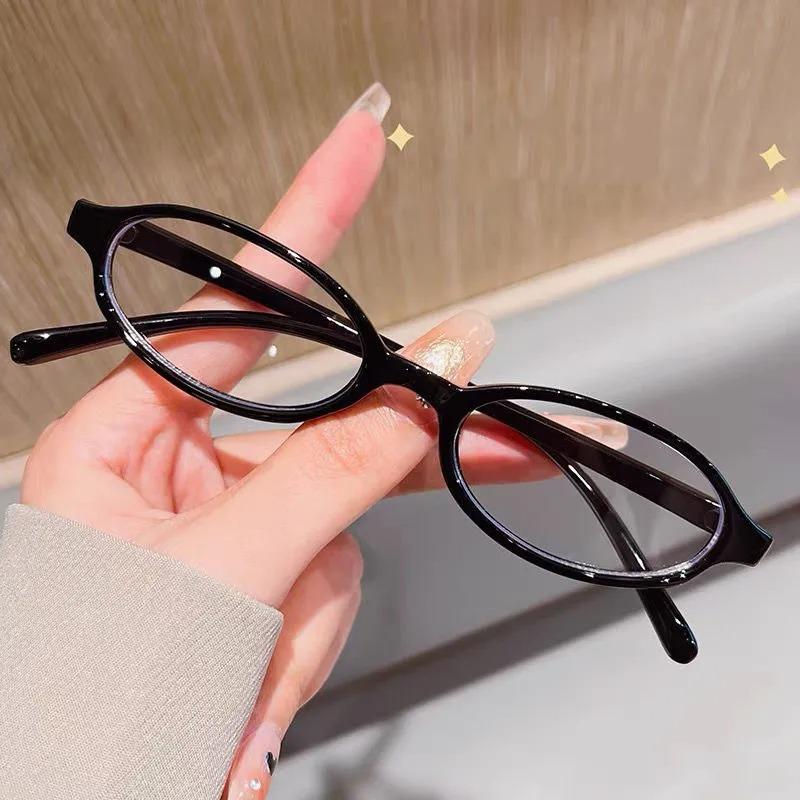 Women Y2K Retro Oval Glasses Small Frame Eyewear Blue Light Blocking Eyeglasses Female Computer Reading Optical Spectacle