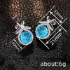 Sweet And Luxurious  Jewelry, European And American Sparkling Personality, Bride'S Wedding, Blue Zircon Earrings