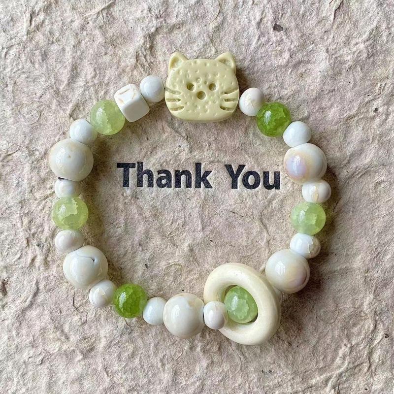 Festive Holiday Christmas Tree Bracelet with Lampwork Beads