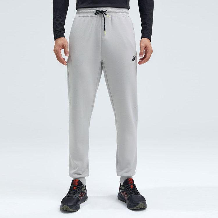 Asics Logo Mid-Waist Drawstring Cuffed Casual Knitted Sports Pants Men Pants Gray 2031D741-020