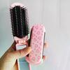 Pink Butterfly Love Pattern Foldable Hair Comb Portable Head Massage Brushes Scalp Massager Travel Combs For Straight Curly Hair