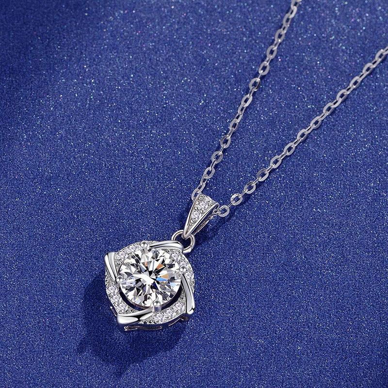 Tancise S925 Sterling Silver Moissanite Colier cu pandantiv cu personalitate de lux Colier clasic Tide pentru femei Colier Cadou de petrecere