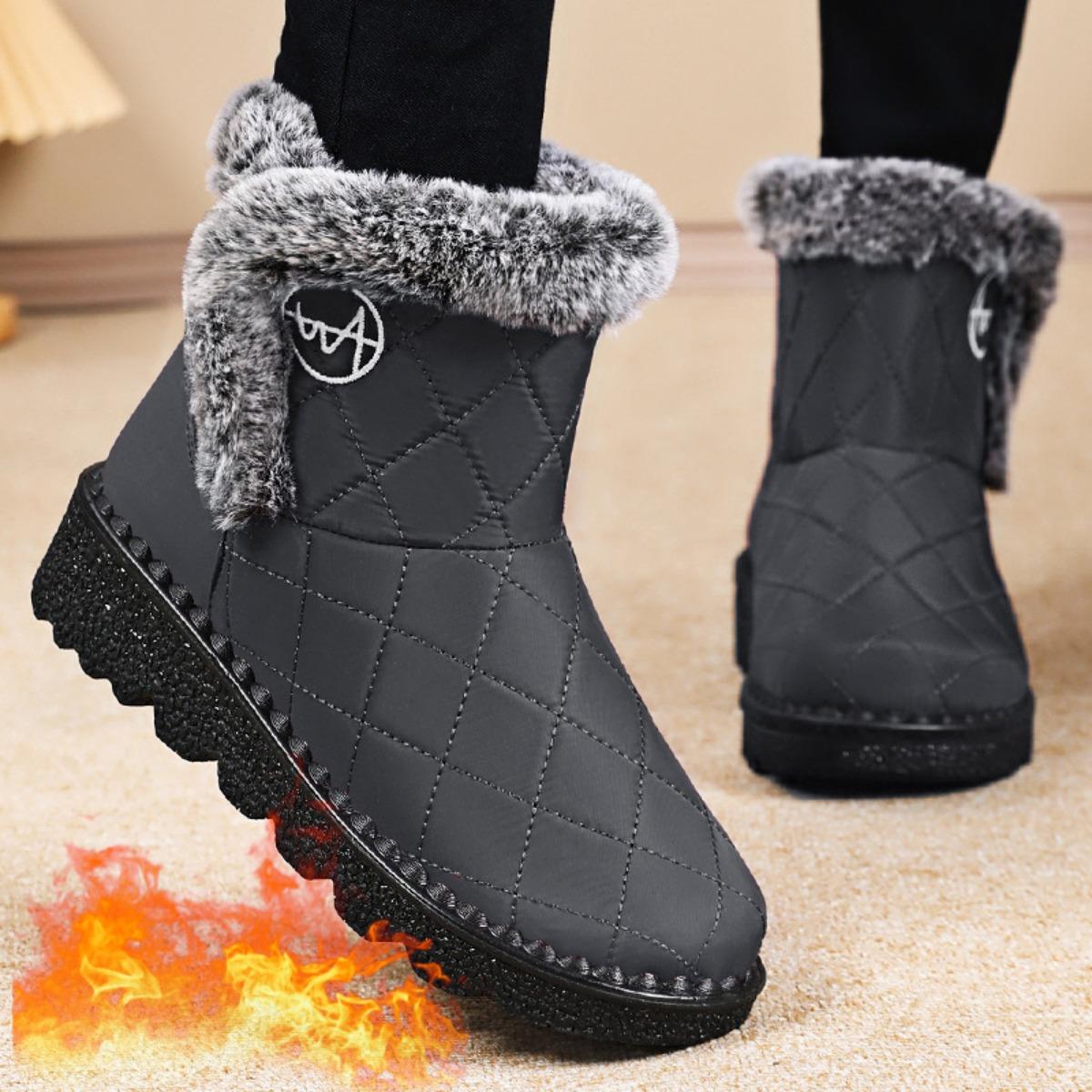 Snow Boots for Women In Autumn and Winter Women s Midsole Cotton Shoes with Thick Fleece and Warm Cotton Boots 36 чёрный 1879₽