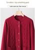 Cardigan a Maglia Rosso a Maniche Lunghe per Mamme - Elegante Maglione Autunnale per Donne di Mezza Età