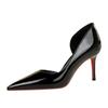European And American Style Fashionable Simple For Women Thin Heel Patent Leather Shiny Side Air Quality Versatile Single Shoes