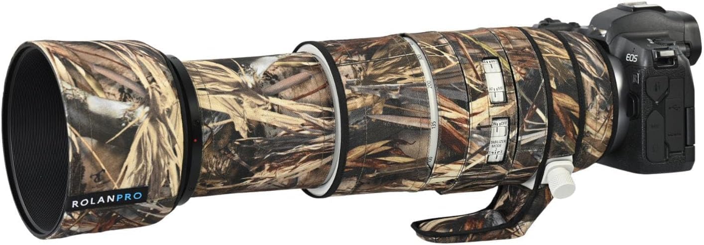 

ROLANPRO Waterproof Lens Cover for Canon RF USM Camouflage Rain Cover 100-500mm F/4.5-7.1 L, - #39, Grass-Proof