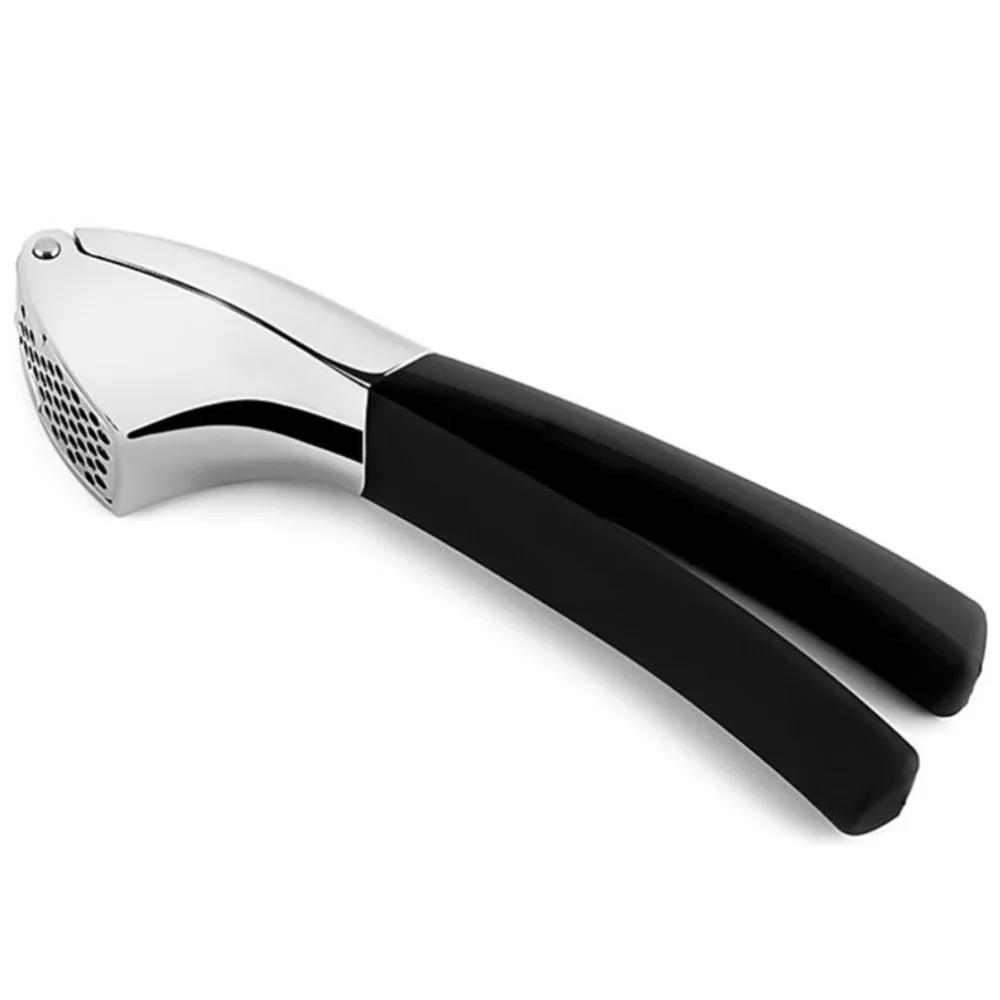 Manual Garlic Press Non-slip Handle Stainless Steel Garlic Squeezer Handheld Ergonomic Grip Garlic Mincer Cooking чёрный