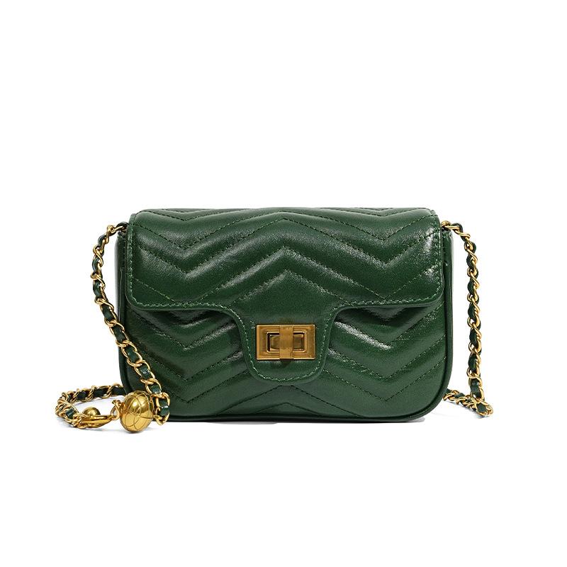 

Женская сумка Xiaoxiangfeng из натуральной кожи, первый слой коровьей кожи, легкая, роскошная, с цепочкой, маленькая квадратная сумка через плечо