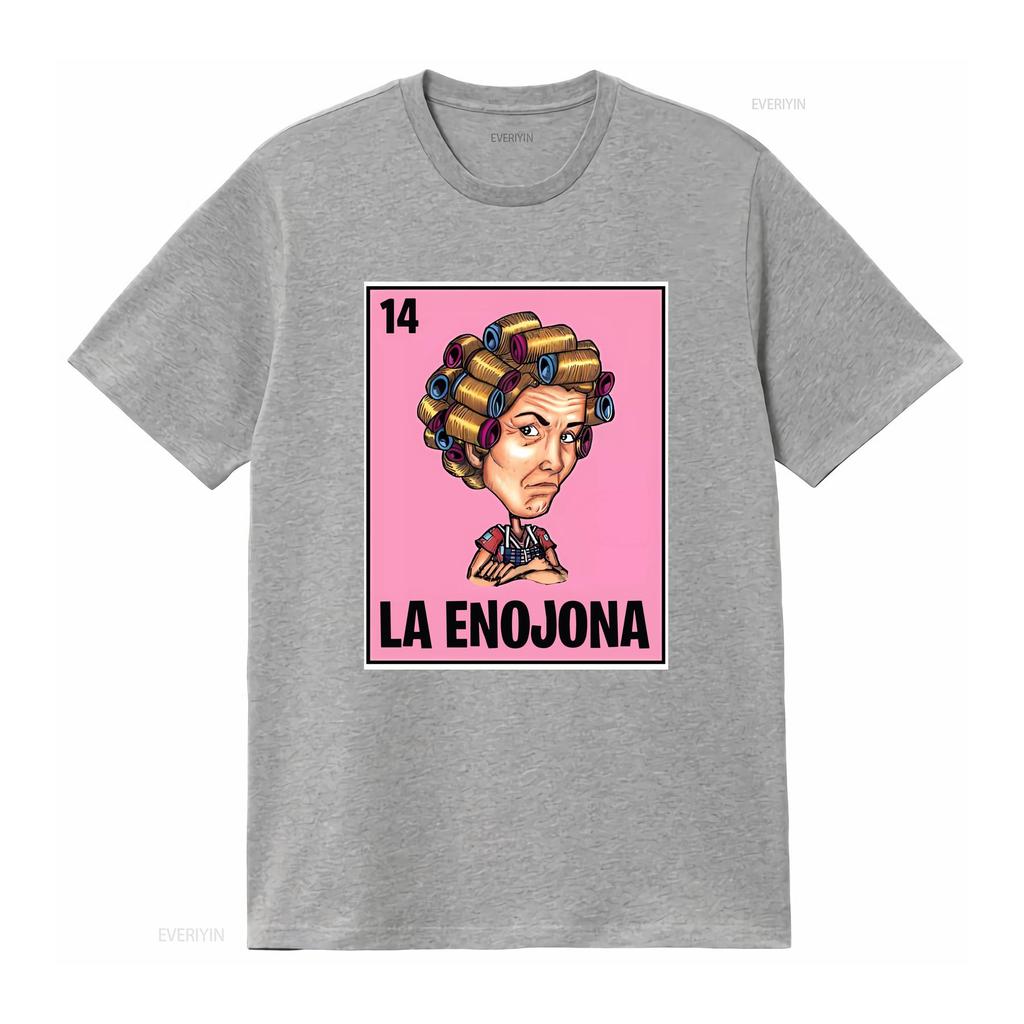 La Enojona Dona Florinda Chilindrina Chavodel8 Funny Mexican Loteria T Shirt Vintage Washed Breathable Designer Clothes Graphic