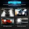Car New 2pcs H4/H7 Led Headlight Bulb Kit Fog Light Bulbs High Low Beam 30000lm Super Bright 6500k White Led Lights for Vehicles
