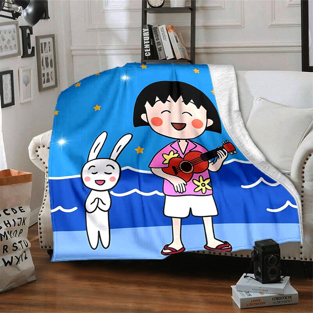 1pc Chibi Characters Collection Flannel Blanket,Ultra Soft Warm Plush Throw for Home Bedroom Bed Sofa Cover Camping Picnic Gift Y7245