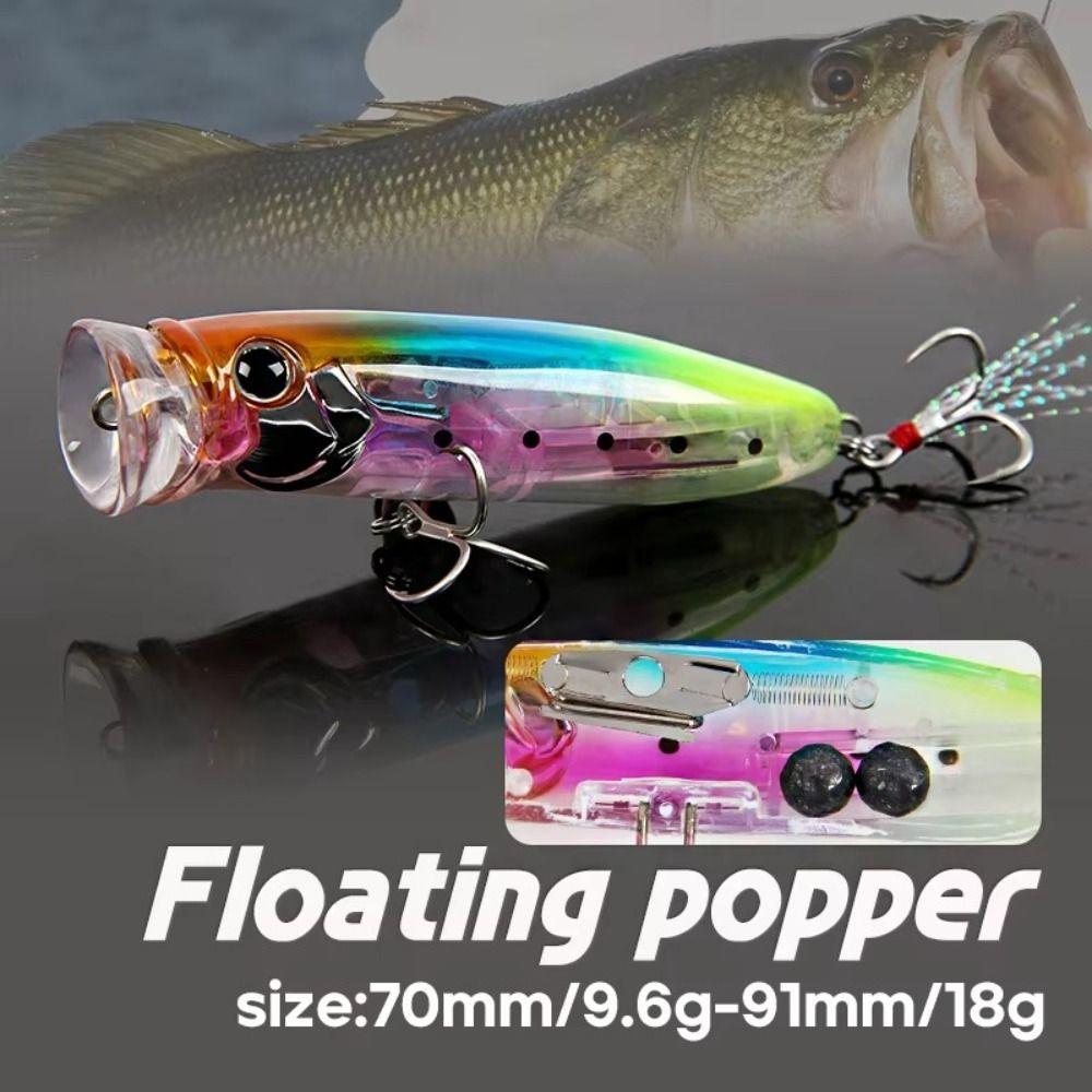

Hard Baits Topwater Hard Baits Steel Balls Artificial Popper 2025 Fishing Lure Bass Fishing H-70mm 9.6g