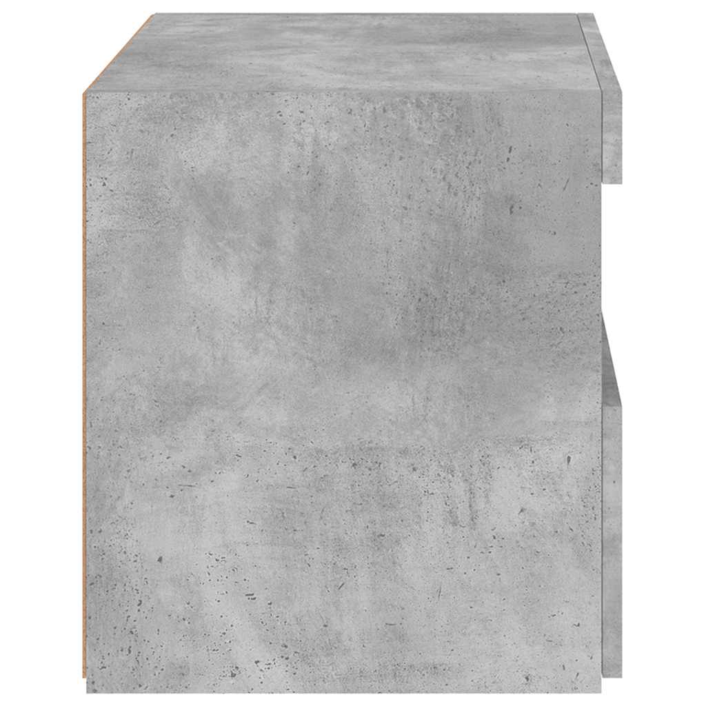 Nightstand with LED Lights Concrete Grey 50 X 40 X 45 Cm
