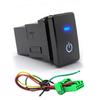 12V Blue LED Push Button Switch Waterproof Toggle with 4-Wire Connector Kit Multi-Purpose for Car Modification (Start Switch)