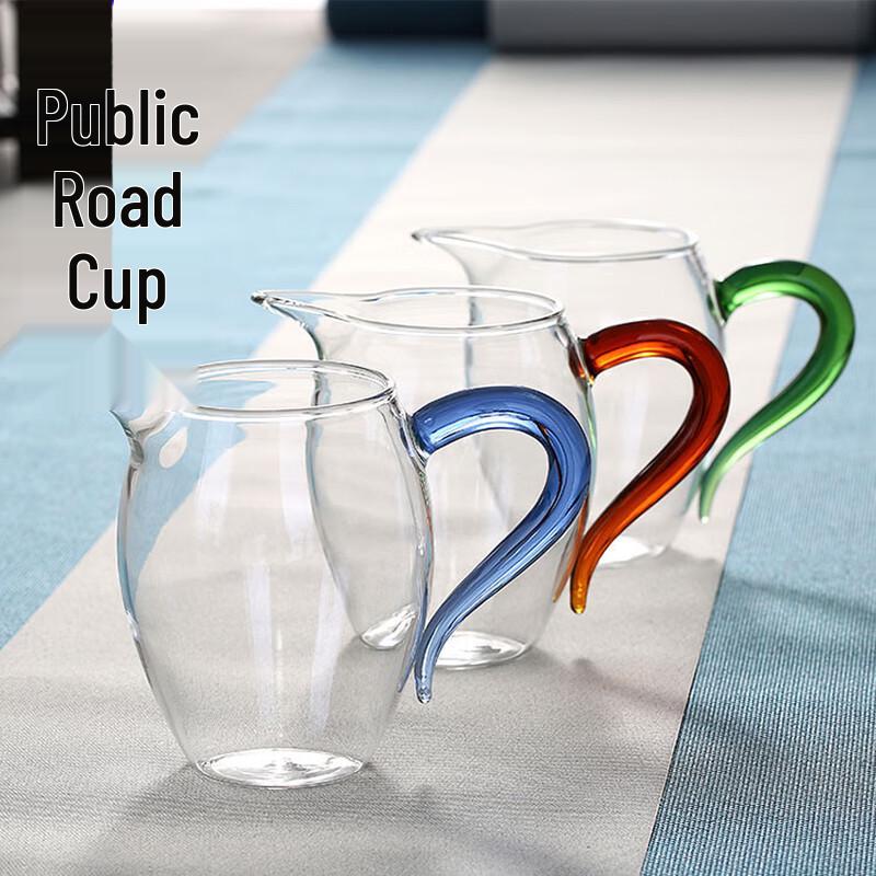Colored Handle Glass Fair Cup
