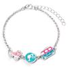Barbie Charm Bracelet with Three Enamelled Fun Charms - Silhouette, Skate, & Camper Van