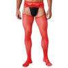 Mens Crotchless Pantyhose Floral Lace Design Open Leggings One Piece Garter Stockings Club Wear