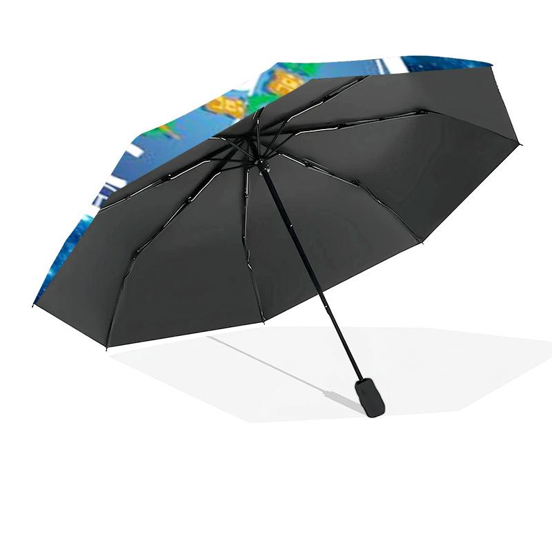 Fc Space Emblem Printed Automatic Umbrella, 8-Frame for Travel, camping, Casual Umbrella, Essential Gift for for family and friends