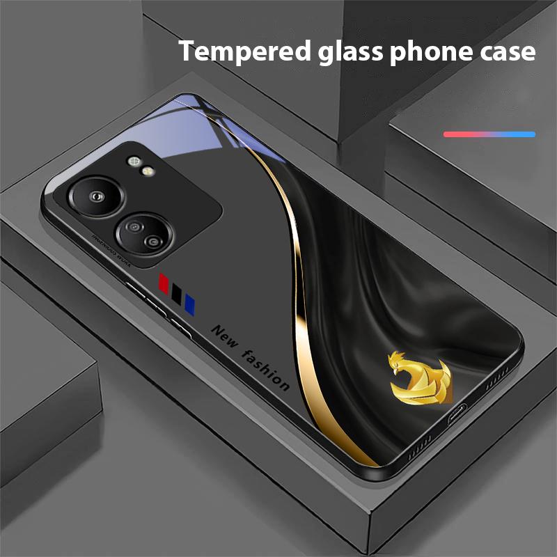 Starlight Zodiac For Xiaomi Redmi 13C Note13 12 Pro Plus 5G Note 9 13T Pro POCO X6 F5 F6 Black Tempered Glass Phone Case