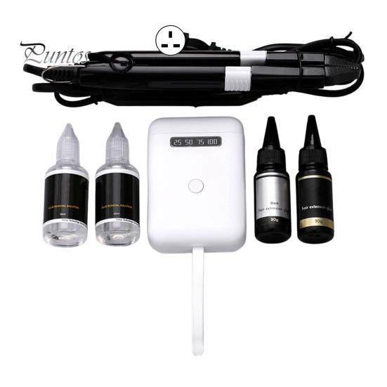 

1 набор инструментов для наращивания волос с 405 нм светодиодной УФ-лампой для наращивания волос, профессиональный домашний салон, парикмахерские инструменты для снятия наращенных волос UK белый