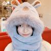 Cartoon Plush Hooded Scarf Korean Style 3 In 1 Hat Capybara Hat Scarf Gloves Set  Keep Warm